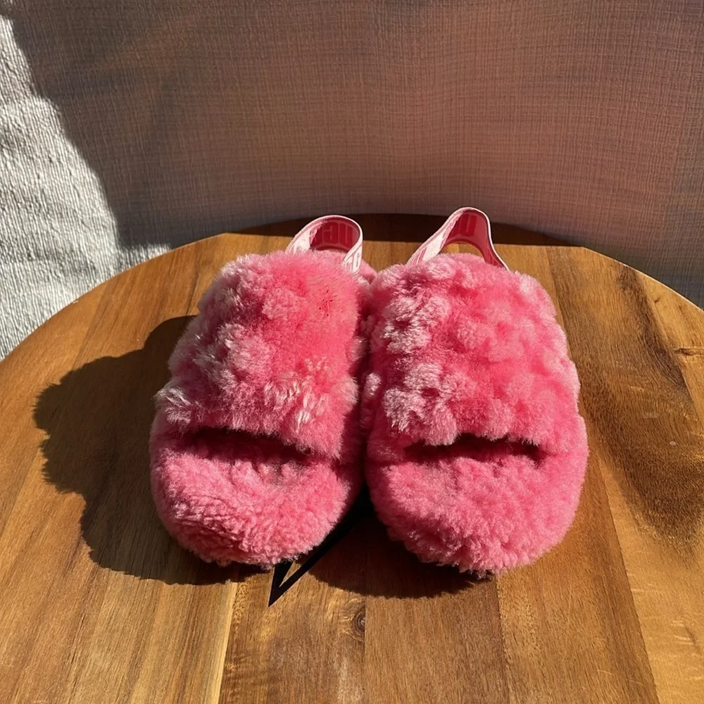 UGG Fluff Yeah Slide Poppy Slide Pink Size 13